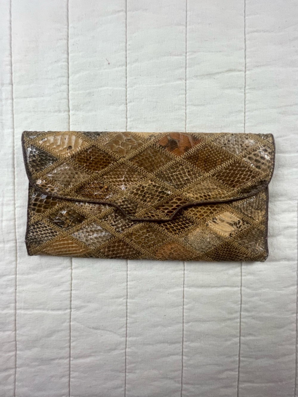 VTG Brown Python Reptile Clutch Wallet